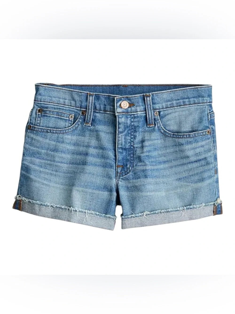 J Crew mid rise denim shorts in light wash H6202